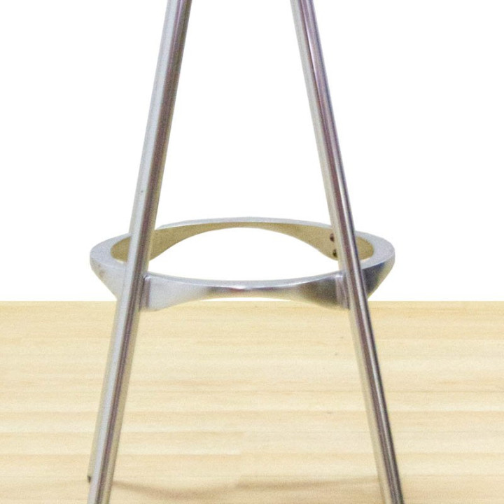 Mod. KIREN stool. Seat made of red PVC. Metallic structure.