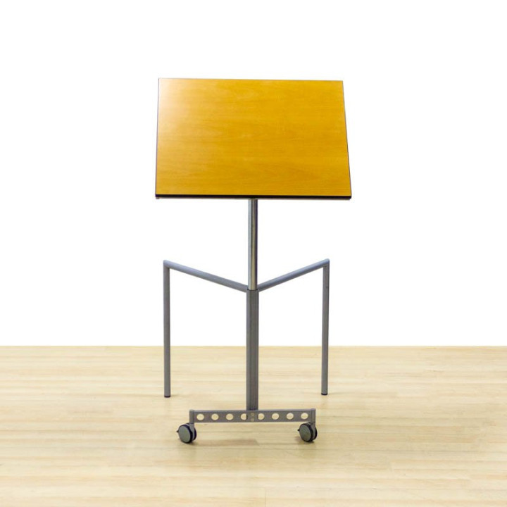 Side table SEDUS Mod. TRANSFORMER. Top made of beech finished wood. Adjustable in height. Wheels.