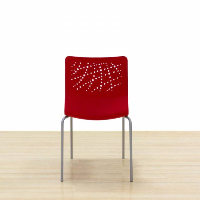 Confident chair Mod. CEREZA. Made of red PVC. Stackable.