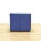 Low cabinet Mod. BLUE. Made of blue and gray wood. Folding doors.