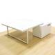 BORDONABE office table Mod. MH. Made of white wood. Drawer and filing cabinet.