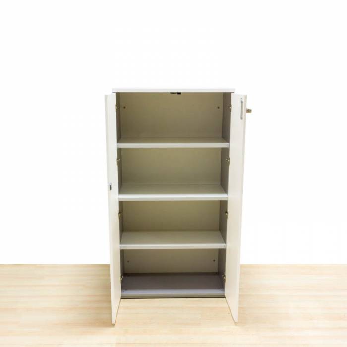 Medium cupboard ACTIU Mod. REZNO, Gray wooden frame, White doors.