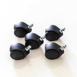 Pack of 5 Ø50 Castors for Hard Floors or Parquet