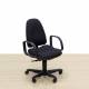 Mod. REOTO task chair. Seat and back reupholstered in black fabric.