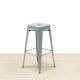 Mod. TOLL stool. Metallic structure in white or silver gray. Footrest.