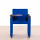 Training Chair Mod. SCHOOL, Upholstered in Blue with Shovel.