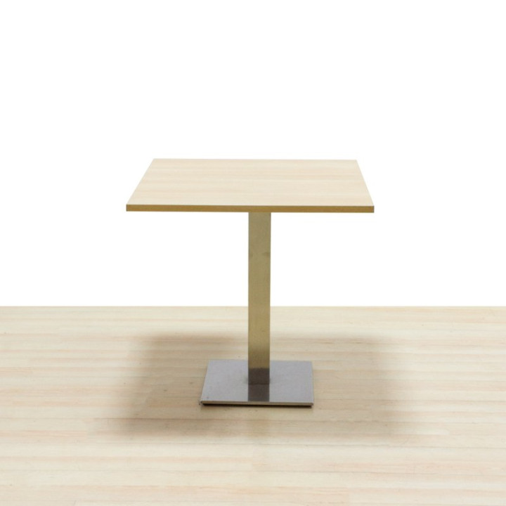 RESOL Mod. AUSTRALIS side table. Top made of oak finished wood. Chrome base. - view 2