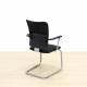 Confidential chair STEELCASE Mod. LET´S B. Reupholstered in new black fabric. Skate base.