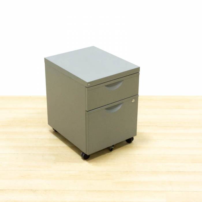 Mobile chest of drawers Mod. MINUTE. Made of gray metal. Drawer and filing cabinet.