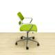 Confidant chair STEELCASE Mod. QIVI. Upholstered in green fabric. With wheels.
