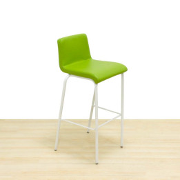 STEELCASE high stool Mod. B-FREE. Upholstered in green fabric. Metallic structure.