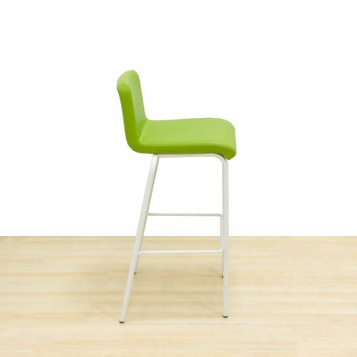 STEELCASE high stool Mod. B-FREE. Upholstered in green fabric. Metallic structure.