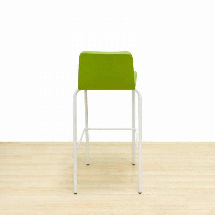 STEELCASE high stool Mod. B-FREE. Upholstered in green fabric. Metallic structure.