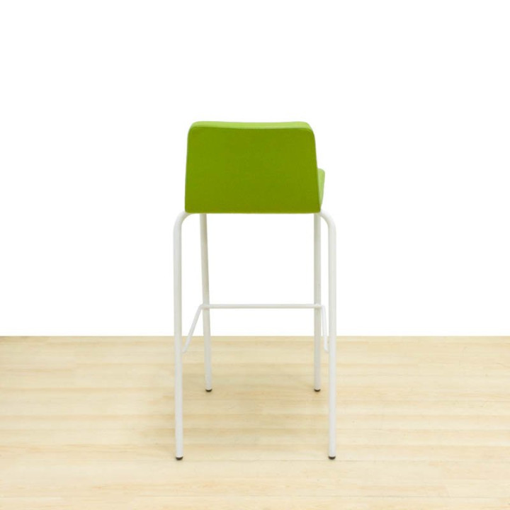 STEELCASE high stool Mod. B-FREE. Upholstered in green fabric. Metallic structure. - view 5