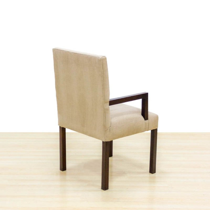Confident chair Mod. RAZZO. Upholstered in light brown fabric. Wooden structure. - view 5