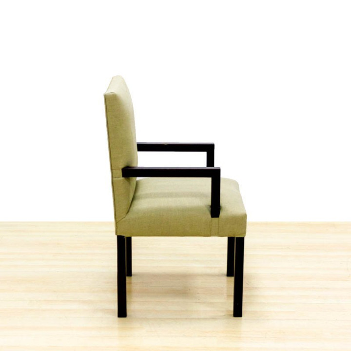 Visitor chair Mod. VANON. Upholstered in beige fabric. Wooden structure.