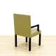 Visitor chair Mod. VANON. Upholstered in beige fabric. Wooden structure.