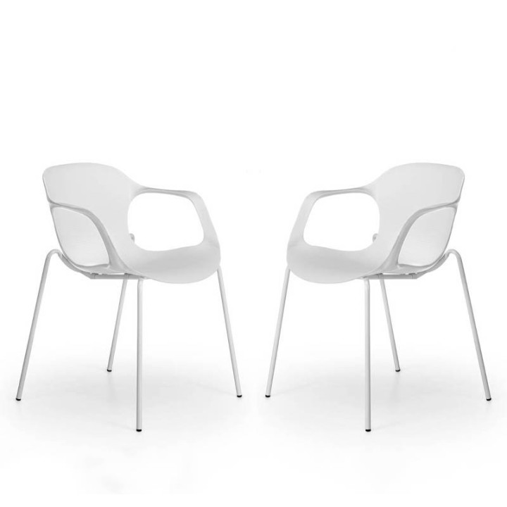 Cadeira de Visitante Mod. BARI, casco simples de polipropileno Branco ou Preto.
