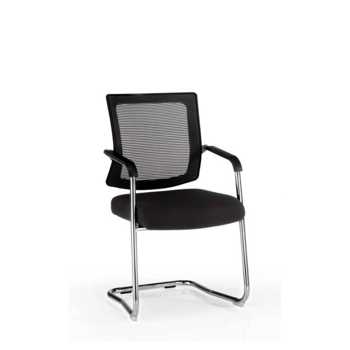 Confident Chair Mod. DALLAS. Mesh backing. Black upholstered seat.