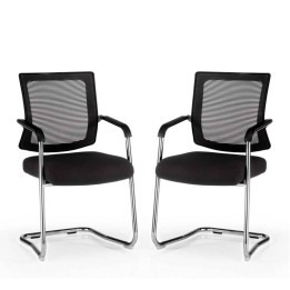 Confident Chair Mod. DALLAS. Mesh backing. Black upholstered seat.