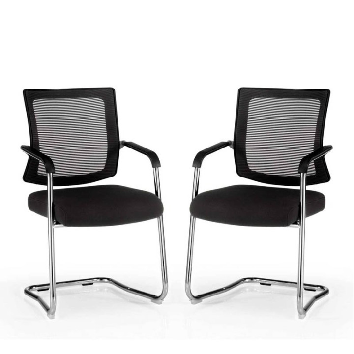 Confident Chair Mod. DALLAS. Mesh backing. Black upholstered seat.