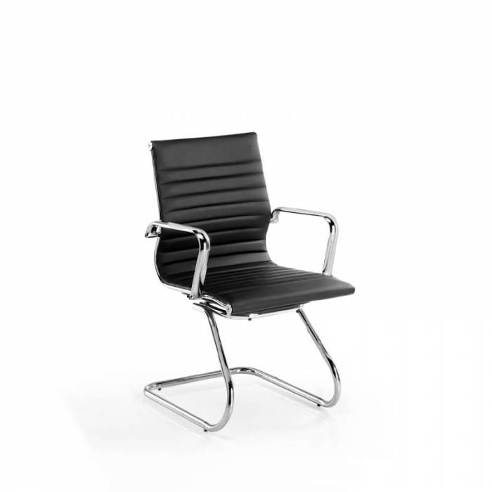 Cadeira de confiança Mod. LONDRES. Estofado em couro ecológico branco, preto ou bege.