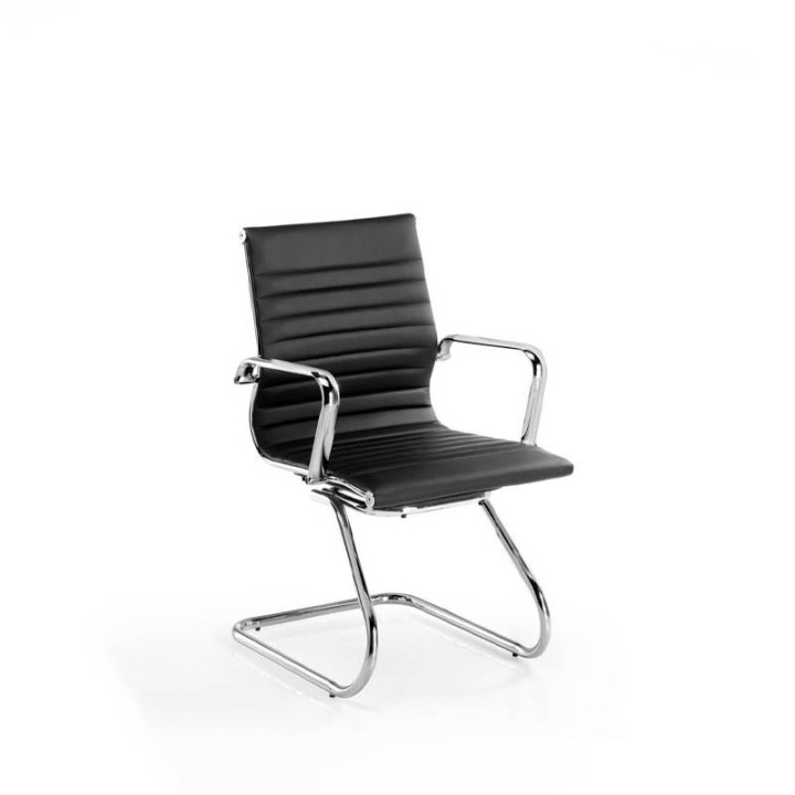 Confidant chair Mod. LONDON. Upholstered in white, black or beige eco-leather.
