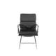 Confidant Chair Mod. MISS. Upholstered in black imitation leather. Skate base.