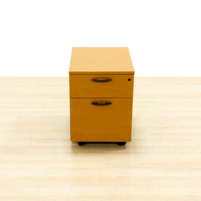 Mobile chest of drawers Mod. BORO. Made of wood finished beech and gray. Drawer and filing cabinet.