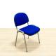 Confidant chair Mod. NOLAN. Reupholstered in new blue fabric. Metallic structure.