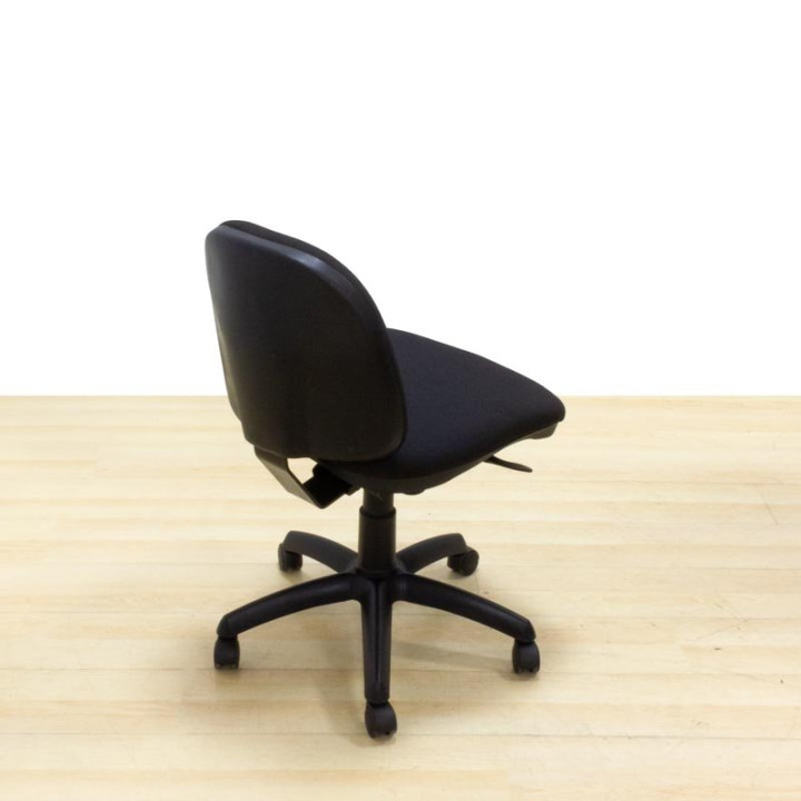 Task chair Mod. BASI. Seat and back upholstered in black fabric. Swivel base. - view 4