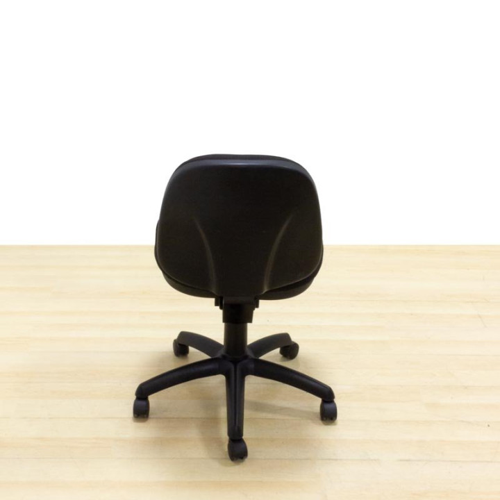 Task chair Mod. BASI. Seat and back upholstered in black fabric. Swivel base. - view 5