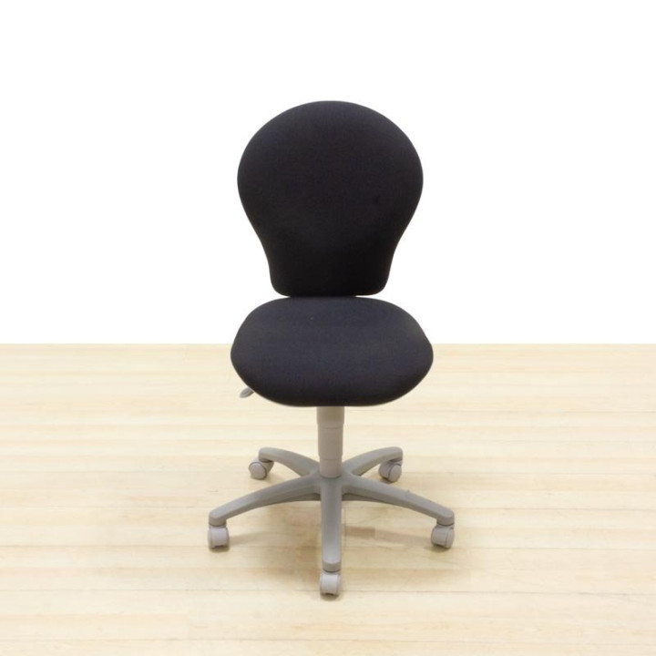 Task chair Mod. DAVIOS. Seat and back upholstered in black fabric. Swivel base. - view 2
