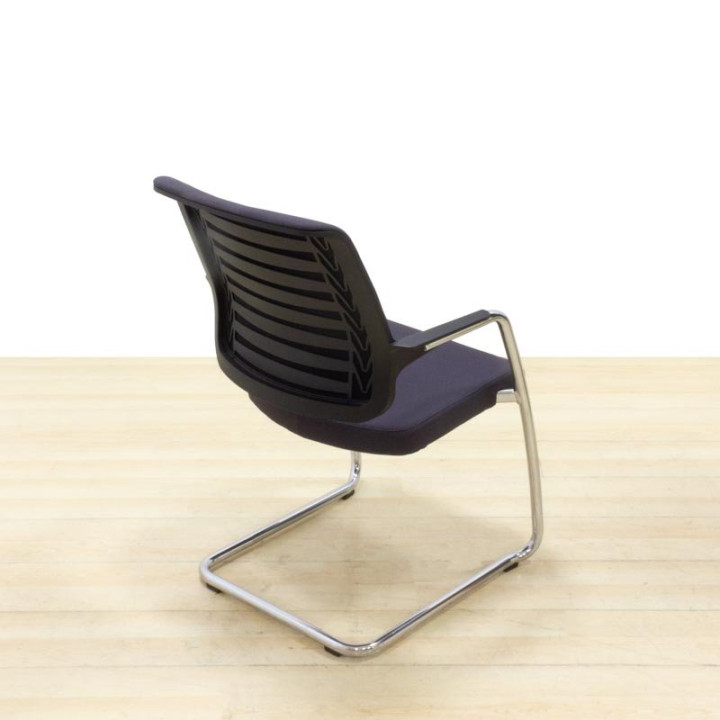 Confidant chair GISGERBER Mod. CONNEXION. Upholstered in black fabric. Metallic structure.