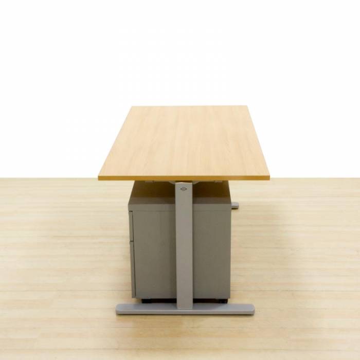 Operative table with drawer unit DVO Mod. NOBU25. Top made of beech finished wood. Mobile drawer.