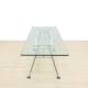 Executive table Mod. SKY. Made of glass. Gray metallic structure.