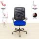 VITRA Operative Chair Mod. MEDA PRO. Seat upholstered in black or blue. Black mesh back.
