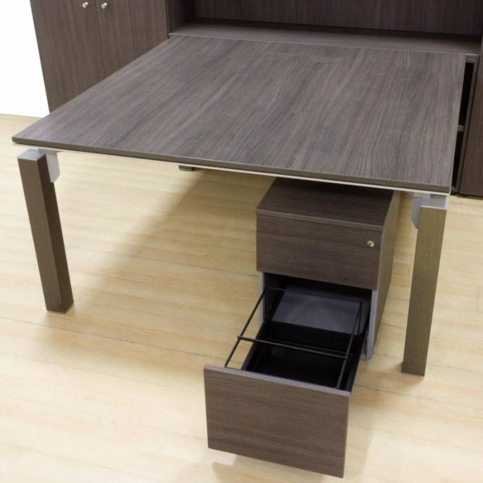 Office PERMASA Mod. AGORA. Cabinets, table and chest of drawers. Wenge finish.
