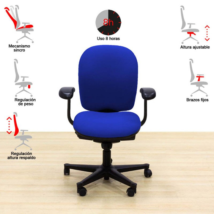 Task chair HERMAN MILLER Mod. SECRET. Seat and back upholstered in fabric in a color to choose from. Swivel base. - view 18