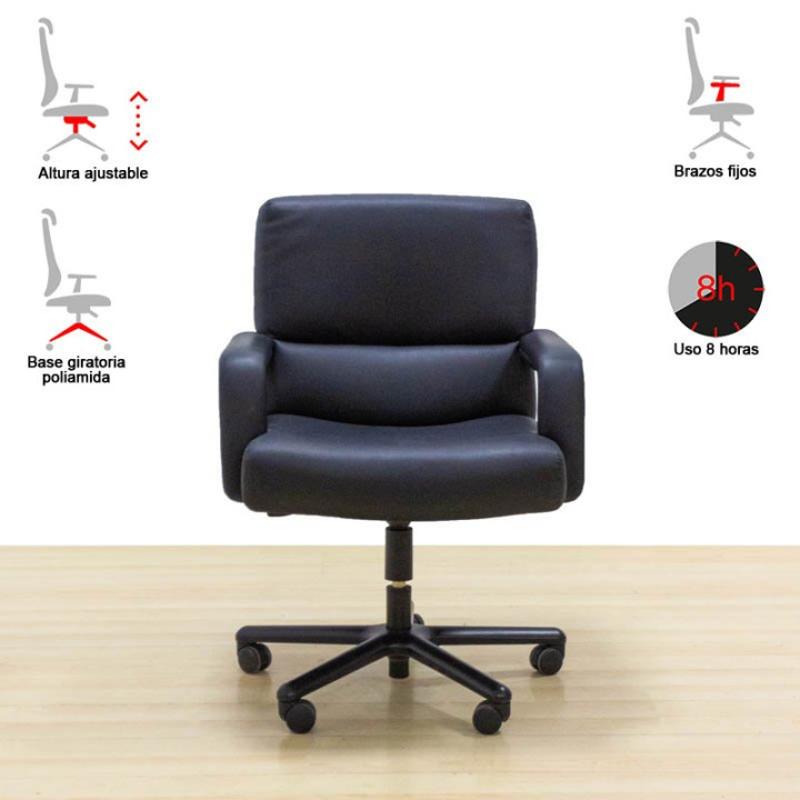 GANSO Mod. Operative armchair. Upholstered in black fabric. Swivel base. - view 7