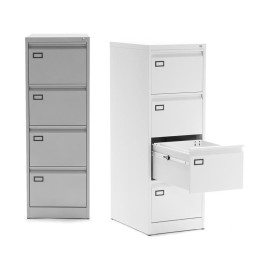 Medium filing cabinet Mod. DENVER. Made of gray or white metal. For hanging folders.