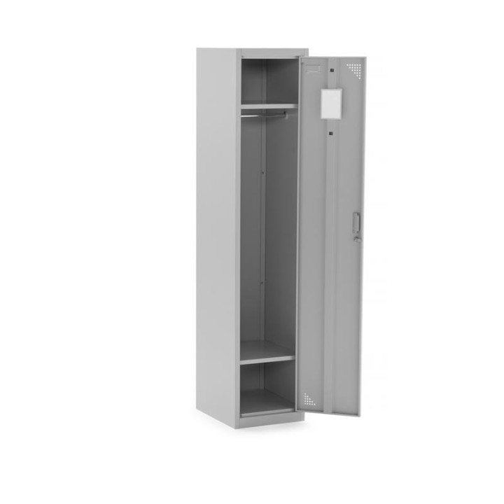 Module locker 1 or 3 Doors Mod. YAKARTA. Made of gray metal. Folding doors.
