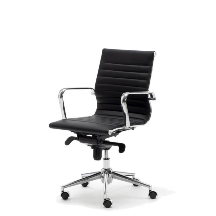 LONDRES Task Chair. Medium Back. Upholstered in Eco-Leather in Various Colours. - view 4