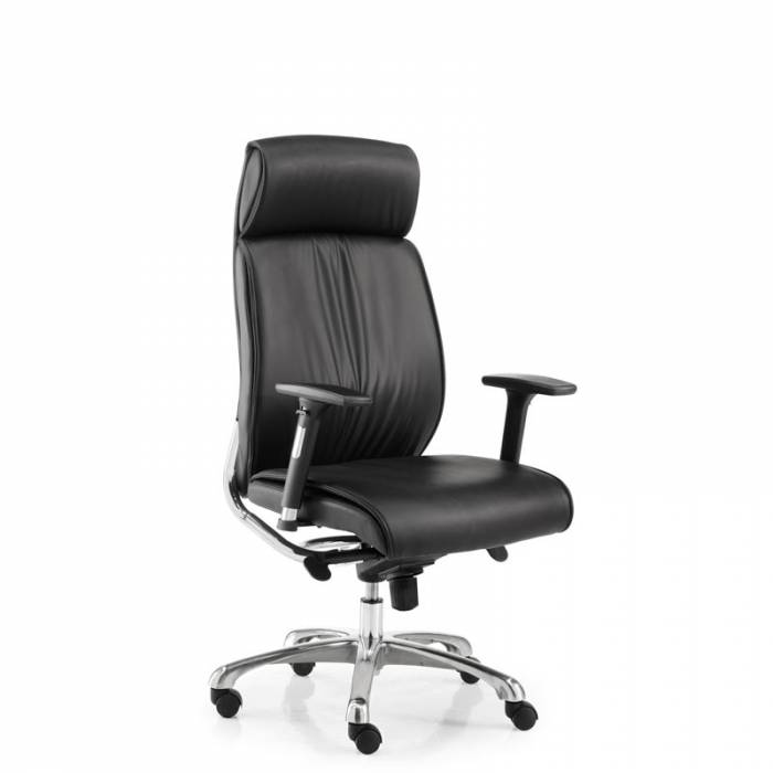 Executive chair Mod. MOSCOW. Upholstered in black imitation leather. High back.