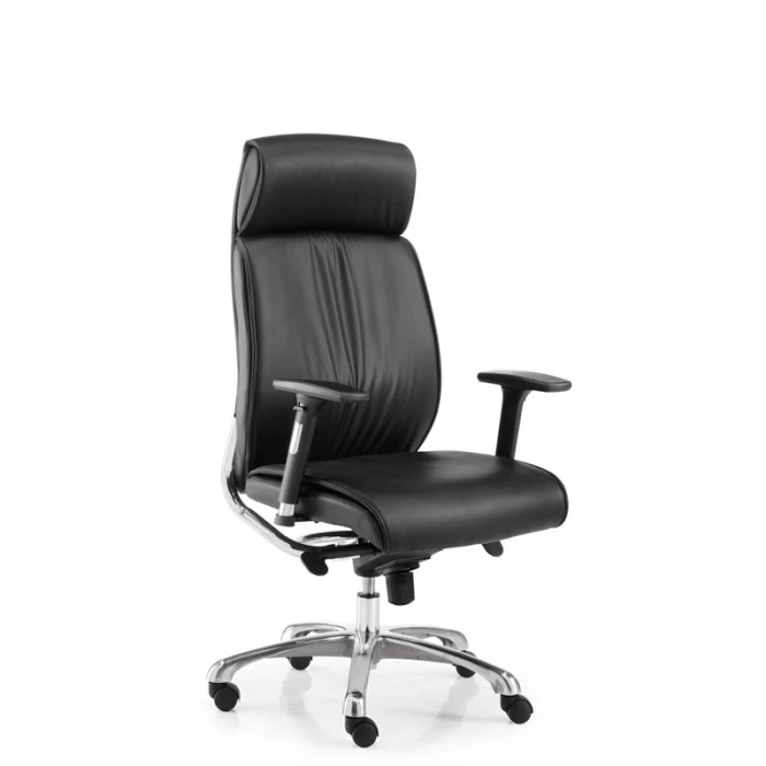 Executive chair Mod. MOSCOW. Upholstered in black imitation leather. High back.