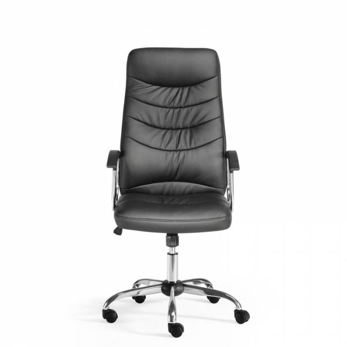Executive chair Mod. OSLO. Upholstered in black eco-leather. Fixed arms.