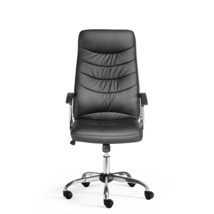 Executive chair Mod. OSLO. Upholstered in black eco-leather. Fixed arms.