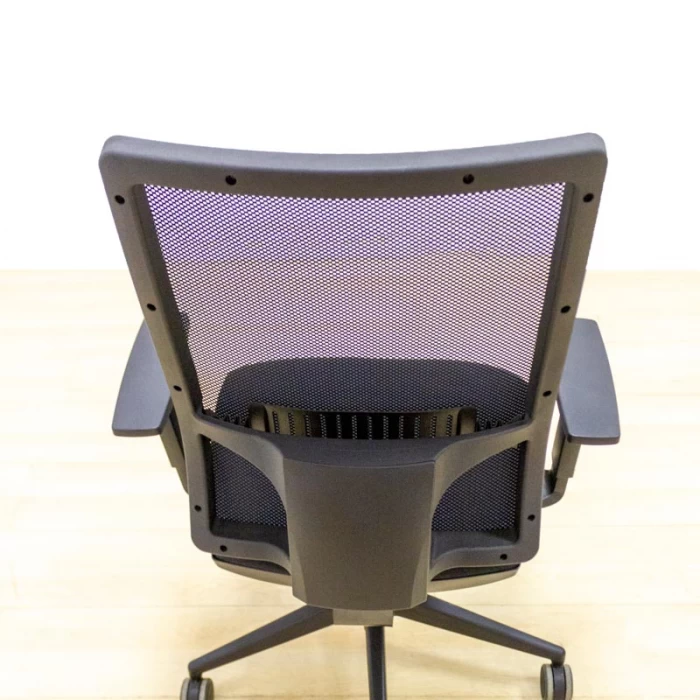 Operative chair Mod. DEVILS. Seat upholstered in black fabric. Mesh back.