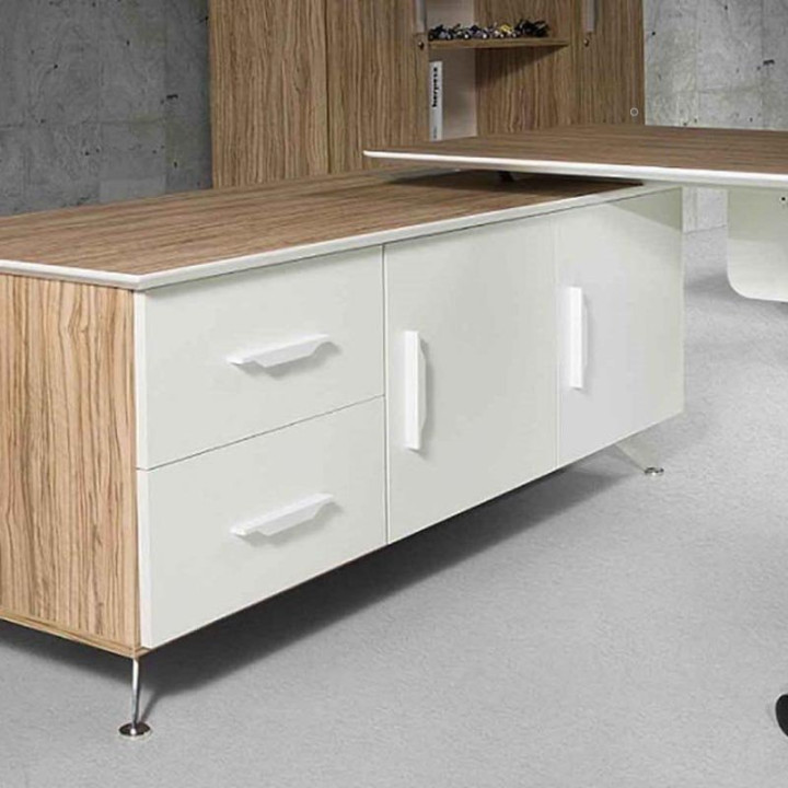 HERPESA SHARP model executive table with Auxiliary cabinet.