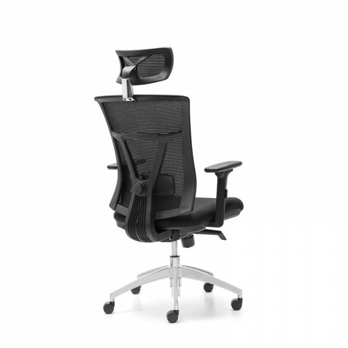 Task chair Mod. ANKARA. Synchro mechanism. adjustable headrest. black colour.